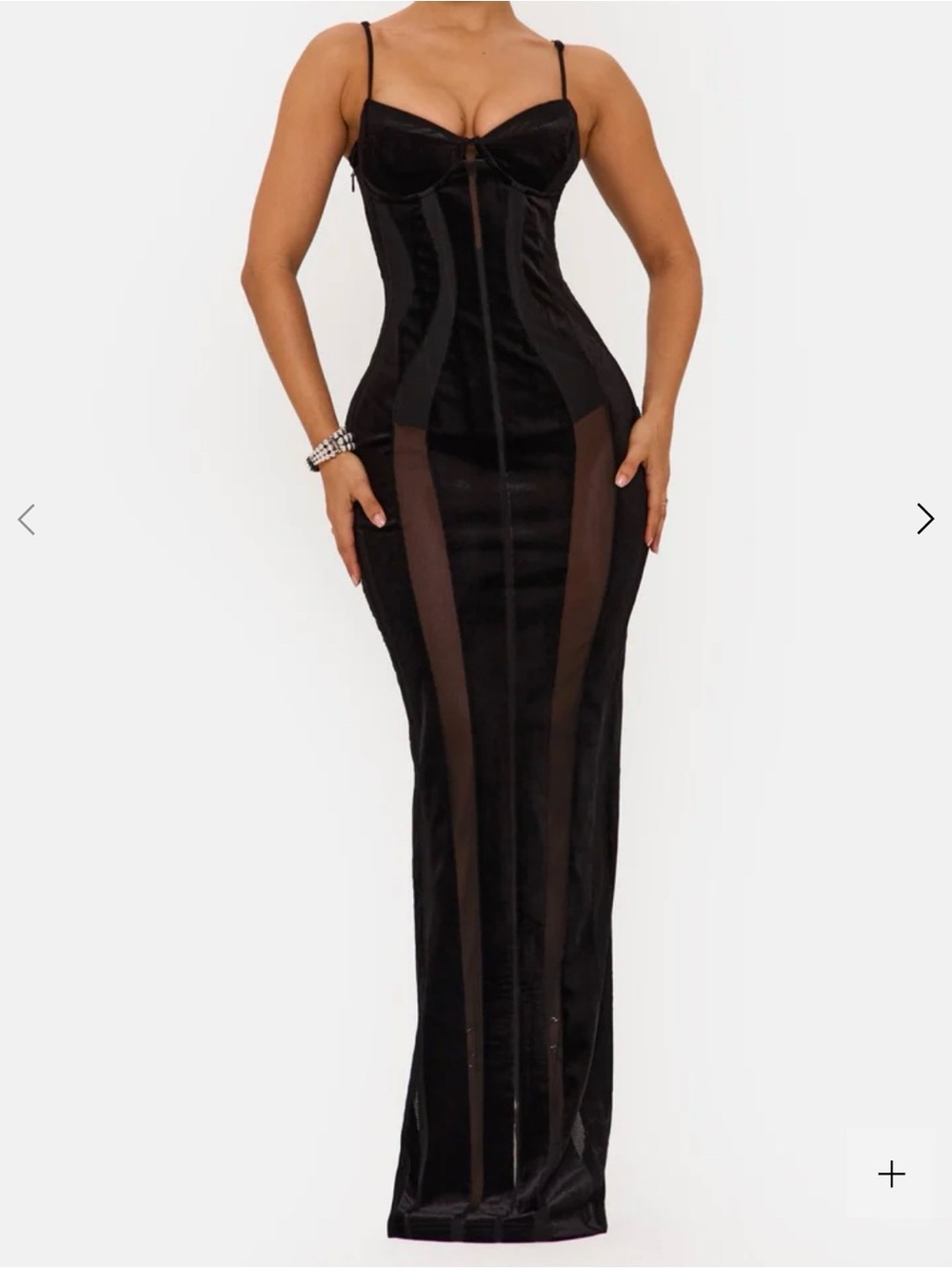 Murci SCANDAL velvet panelled maxi dress